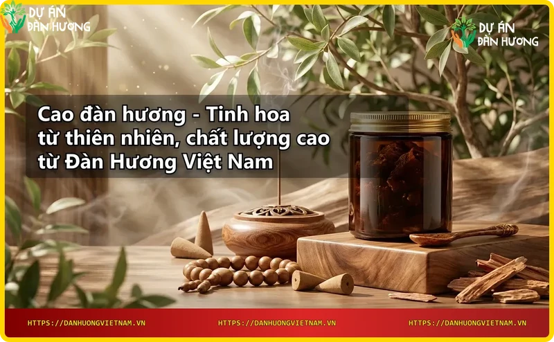 Bát gỗ chứa cao đàn hương cùng vụn gỗ và lá đàn hương
