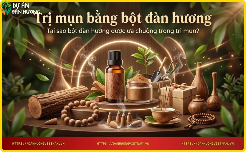 bat-go-dung-bot-dan-huong-kem-khuc-go-va-la-dan-huong-anh-sang-vang-am Bát gỗ đựng bột đàn hương, kèm khúc gỗ và lá đàn hương, ánh sáng vàng ấm