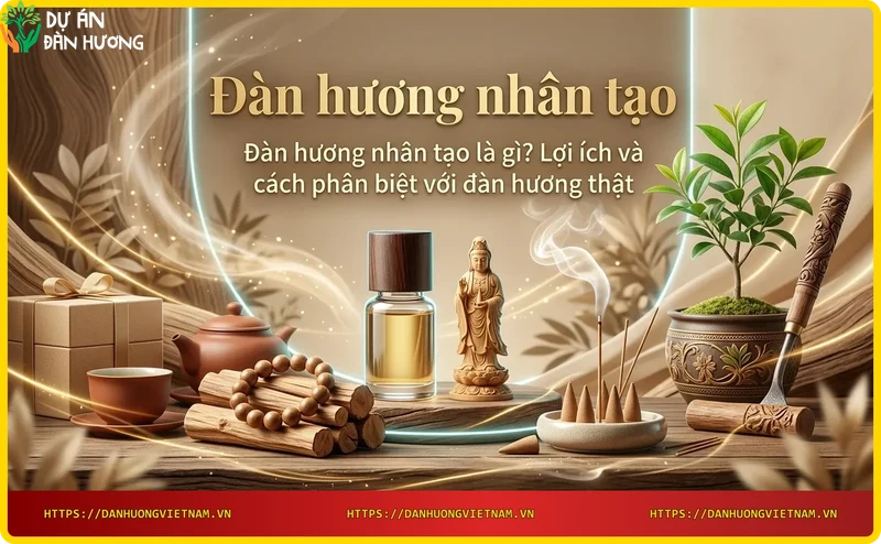 Bộ sản phẩm đàn hương nhân tạo: tinh dầu, nhang, vòng gỗ