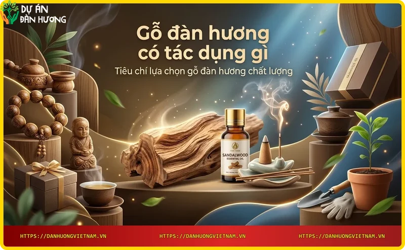 Bộ sưu tập sản phẩm gỗ đàn hương chất lượng cao: vòng tay, tượng, tinh dầu