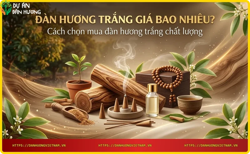 Các sản phẩm đàn hương trắng cao cấp: tượng, vòng tay, nhang và hộp gỗ – cách chọn mua đàn hương trắng chất lượng