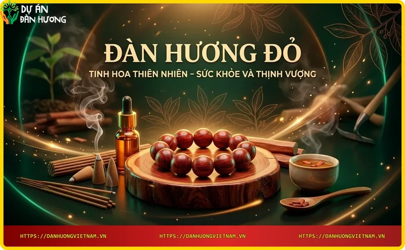 Các sản phẩm từ đàn hương đỏ: vòng tay, tượng gỗ, nhang