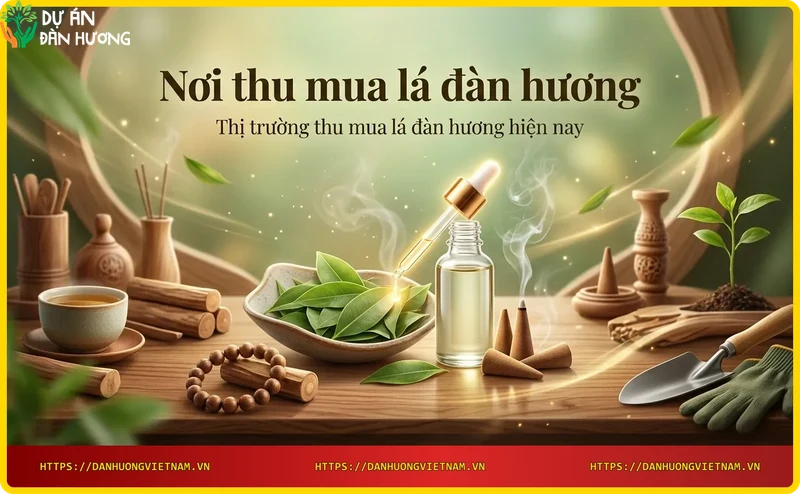 Cân lá đàn hương trên bàn cân gỗ – biểu tượng giao dịch thu mua uy tín