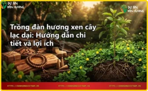 Cây đàn hương non và cây lạc dại che phủ mặt đất