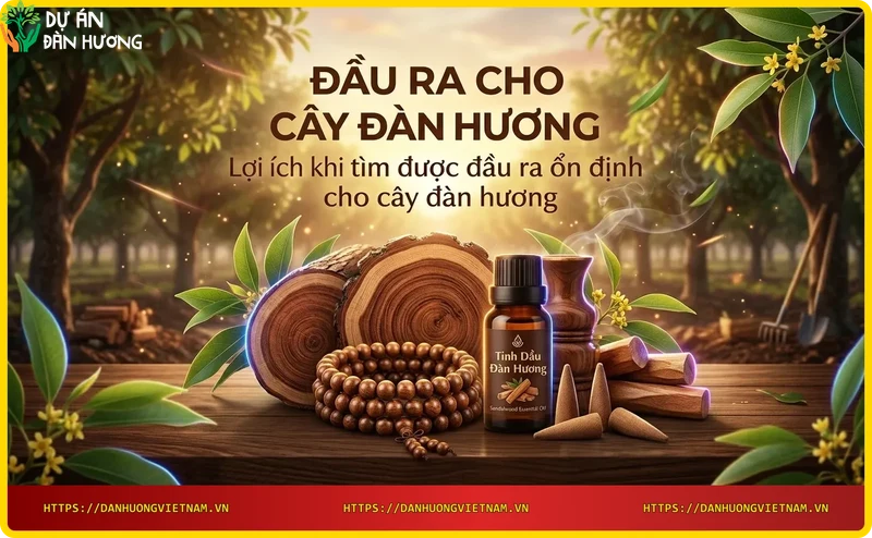 cay-dan-huong-phat-trien-tot-ben-canh-dong-tien-vang-va-chai-tinh-dau-tuong-trung-cho-loi-ich-kinh-te-tu-dau-ra-on-dinh Cây đàn hương phát triển tốt bên cạnh đồng tiền vàng và chai tinh dầu, tượng trưng cho lợi ích kinh tế từ đầu ra ổn định