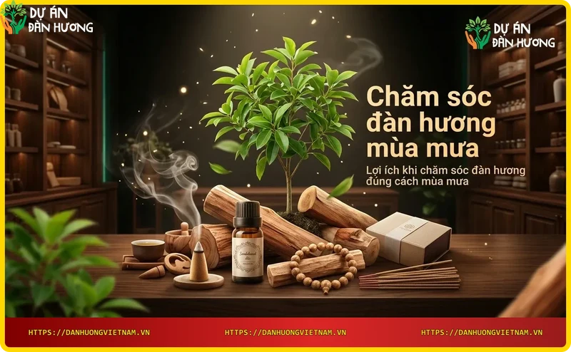 Cây đàn hương phát triển xanh tốt sau mùa mưa nhờ chăm sóc đúng cách