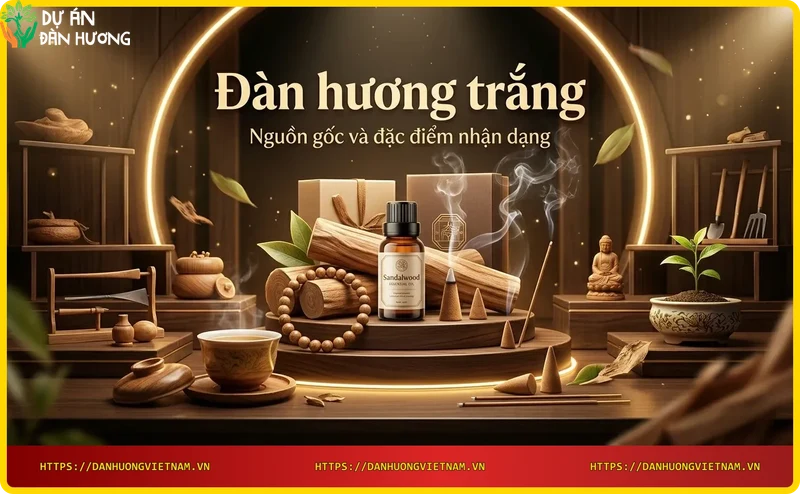 Cây đàn hương trắng với hoa tím đỏ và lá xanh trong rừng trồng