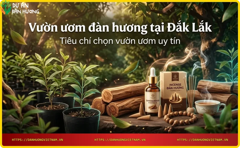 Cây giống đàn hương chất lượng tại vườn ươm Đắk Lắk với bộ rễ phát triển
