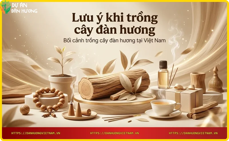 Cây giống đàn hương được trồng trong bầu đất, chuẩn bị xuống vườn