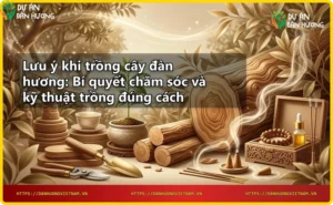 Cây giống đàn hương được trồng trong bầu đất, chuẩn bị xuống vườn