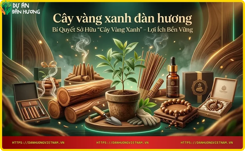 Cây vàng xanh đàn hương trưởng thành cho tinh dầu và gỗ chất lượng