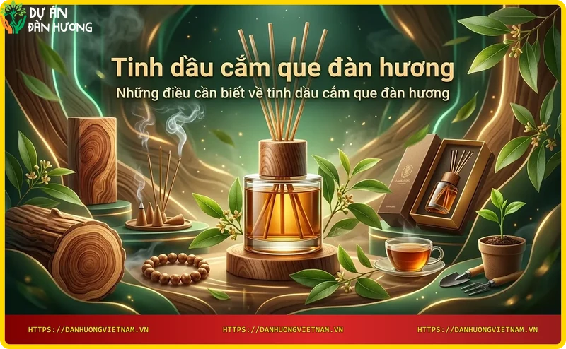 Chai tinh dầu cắm que đàn hương với que gỗ tự nhiên và ánh sáng ấm