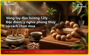 Chi tiết hạt vòng tay đàn hương 12ly với vân gỗ tự nhiên