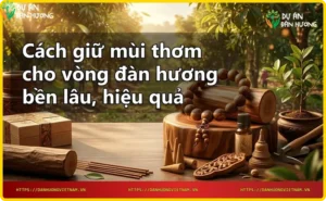 Chi tiết vân gỗ mịn của vòng đàn hương
