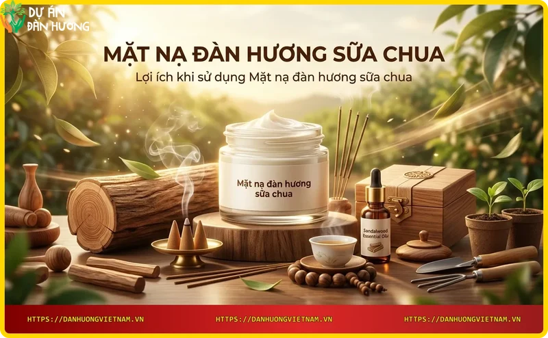 Đắp mặt nạ đàn hương sữa chua để dưỡng ẩm và làm sáng da