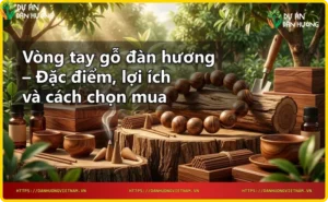 Giới thiệu vòng tay gỗ đàn hương tự nhiên với lá và trầm hương