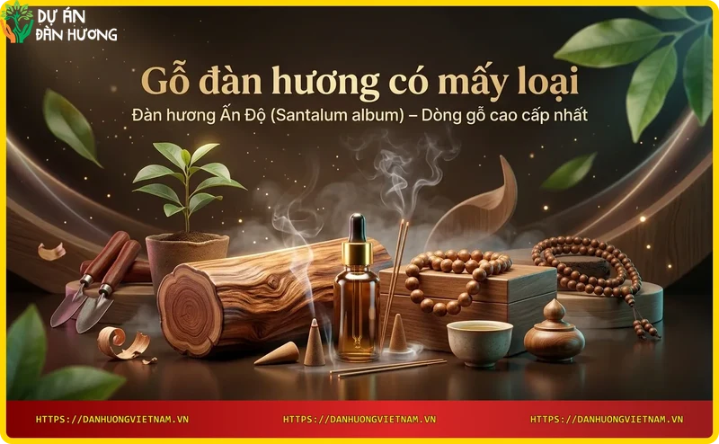 Gỗ đàn hương Ấn Độ Santalum album với tinh dầu và hạt đàn hương
