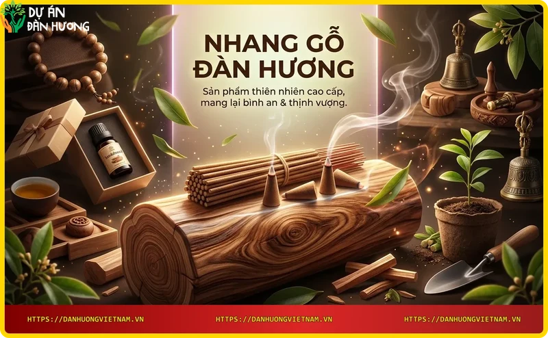 Gỗ đàn hương nguyên chất và nhang gỗ đàn hương tự nhiên