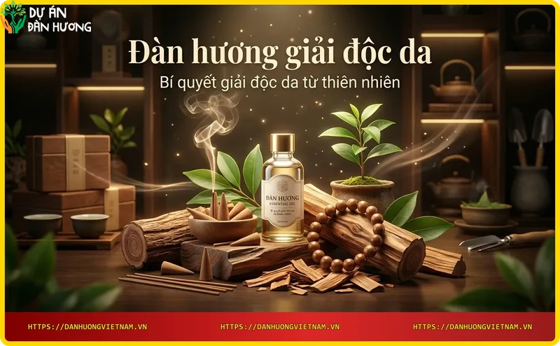 Gỗ đàn hương tự nhiên trong rừng với ánh sáng vàng dịu