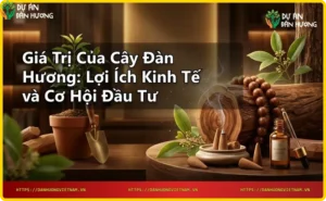 Gỗ đàn hương với vân gỗ đẹp và tinh dầu quý