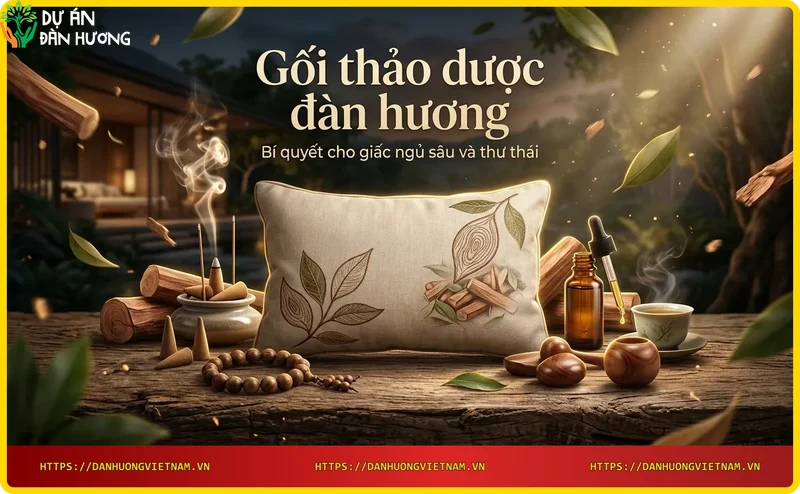 Gối thảo dược đàn hương với các loại thảo dược thiên nhiên