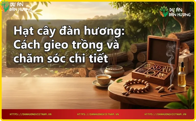 Hạt cây đàn hương màu nâu đen trên nền gỗ