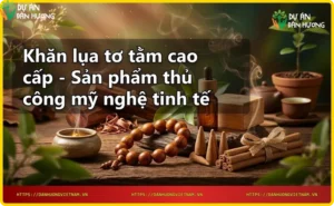 Hình ảnh khăn lụa tơ tằm được nâng niu trên tay