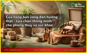 Hình ảnh minh họa vòng đàn hương thật và nhu cầu tìm mua sản phẩm