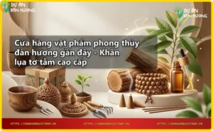 Khăn lụa tơ tằm cao cấp đặt cạnh đàn hương tại cửa hàng phong thủy