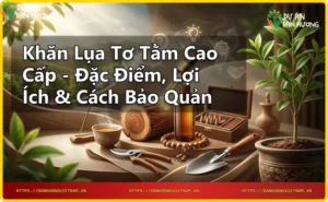 Khăn lụa tơ tằm được trải trên bề mặt đá cẩm thạch