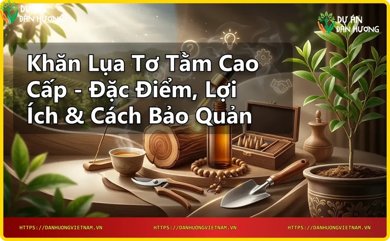 Khăn lụa tơ tằm được trải trên bề mặt đá cẩm thạch