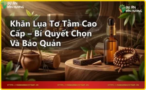 Khăn lụa tơ tằm họa tiết hoa sen