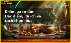 Khăn lụa tơ tằm với họa tiết hoa văn tinh tế