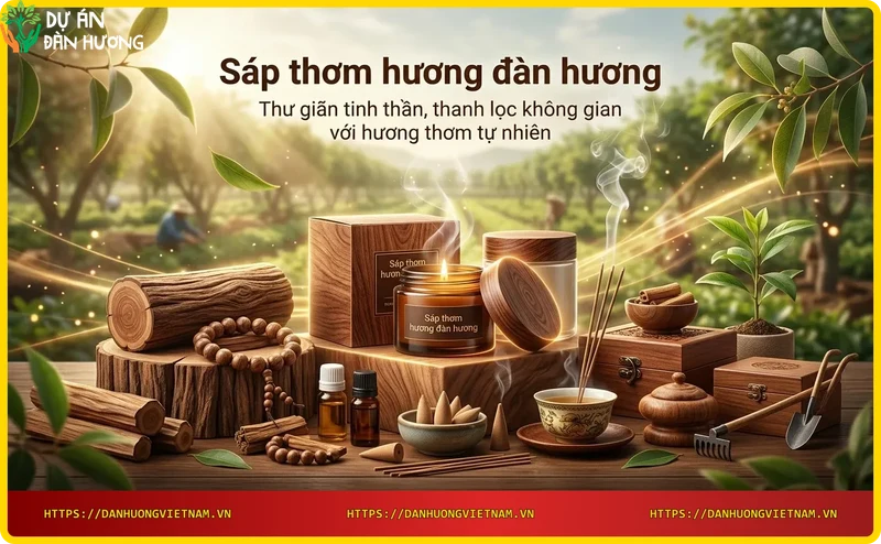 Không gian thư giãn với sáp thơm hương đàn hương