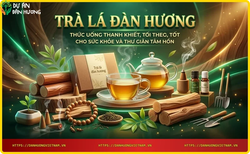 la-dan-huong-tuoi-va-am-tra-thuy-tinh-voi-nuoc-tra-vang-ong-hoi-nuoc-bay-len Lá đàn hương tươi và ấm trà thủy tinh với nước trà vàng óng, hơi nước bay lên.