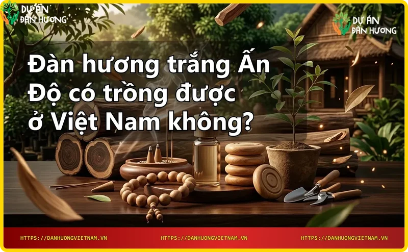 Lá và thân cây đàn hương trắng xanh tốt