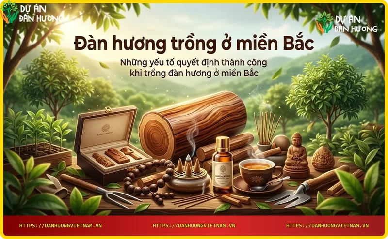 Lá và vỏ cây đàn hương khỏe mạnh cùng đất trồng tơi xốp