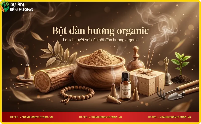 Mặt nạ bột đàn hương organic với nước hoa hồng trong bát gốm