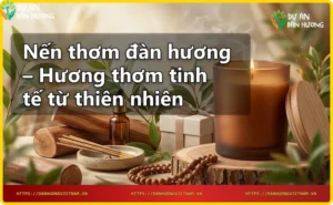 Nến thơm đàn hương đang được thắp sáng với ánh sáng ấm