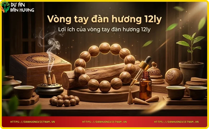 Người đeo vòng tay đàn hương 12ly trong thiền định, thư giãn