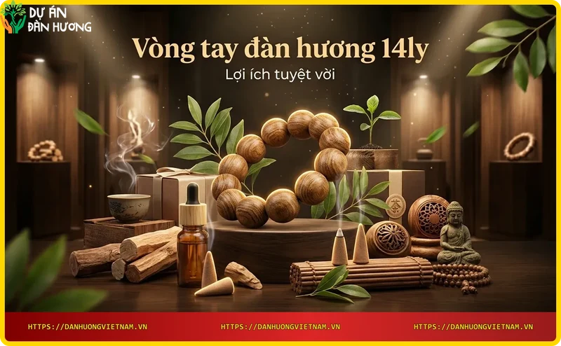 Người đeo vòng tay đàn hương 14ly trong không gian thư giãn