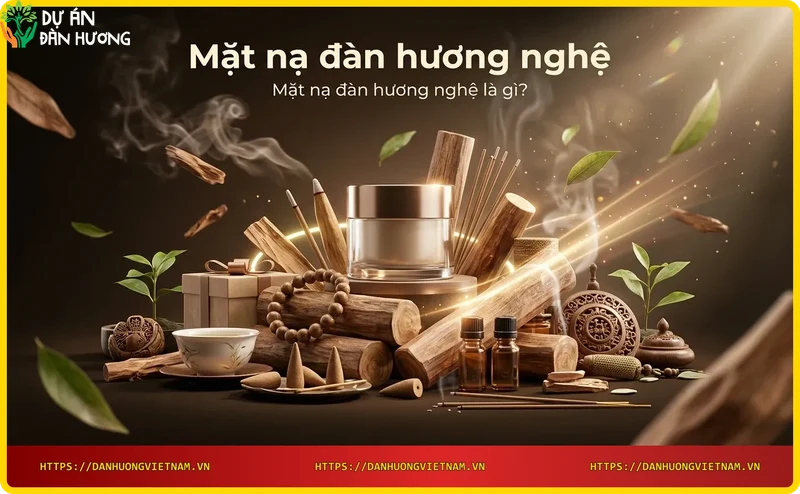 Nguyên liệu làm mặt nạ đàn hương nghệ gồm bột nghệ và tinh dầu đàn hương