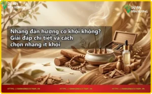 Nhang đàn hương cháy với làn khói trắng mỏng, thể hiện nhang ít khói, sạch và cao cấp