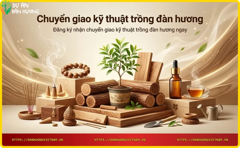 Nông dân hạnh phúc với cây đàn hương trưởng thành, thành quả từ kỹ thuật chuyển giao