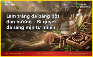 Phụ nữ đắp mặt nạ bột đàn hương làm trắng da tự nhiên