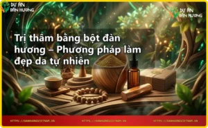 Phụ nữ đắp mặt nạ bột đàn hương trị thâm