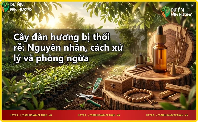Rễ cây đàn hương bị thối có màu nâu đen và mềm nhũn