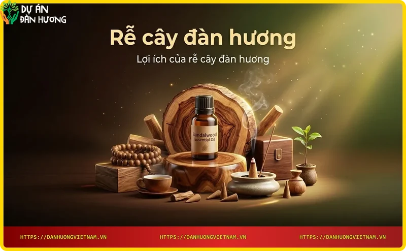 Rễ đàn hương được dùng làm nhang và tinh dầu thiên nhiên