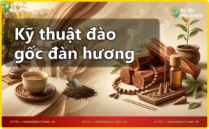 Rủi ro khi đào gốc đàn hương sai kỹ thuật - gỗ bị nứt vỡ