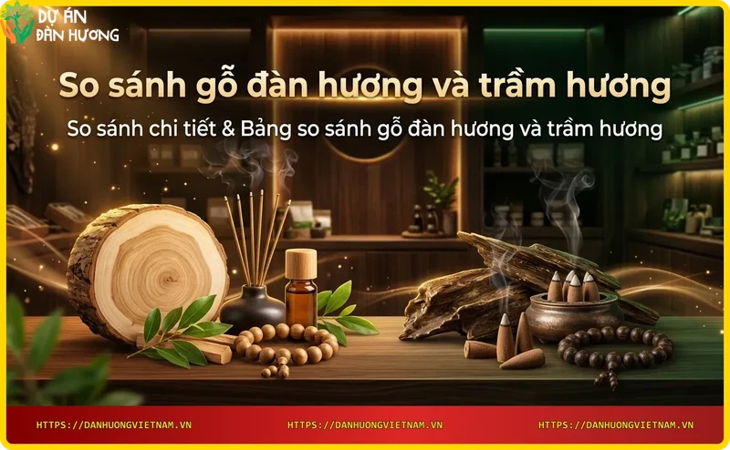 Sản phẩm từ gỗ đàn hương và trầm hương - vòng tay, tượng gỗ, nhang, tinh dầu